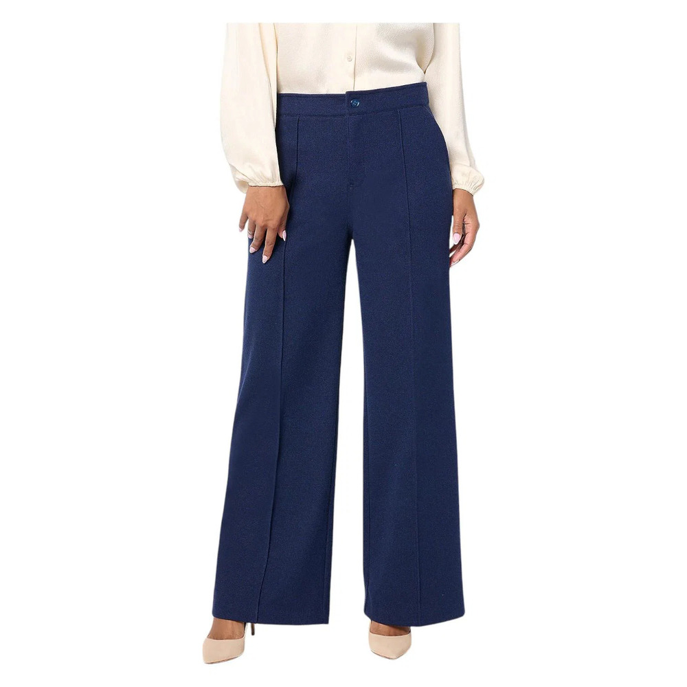 BEAUTIFUL by Lawrence Zarian Women's Tailored Knit Trouser Navy - Plus